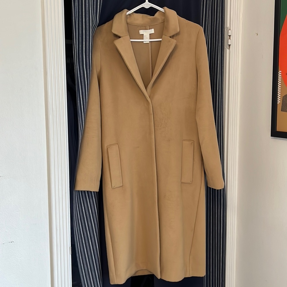 Fuzzy tan H&M long coat